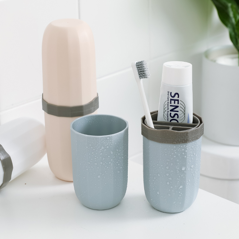 Set porta spazzolino da viaggio, contenitore portatile multifunzionale per spazzolino da denti._voghion.com