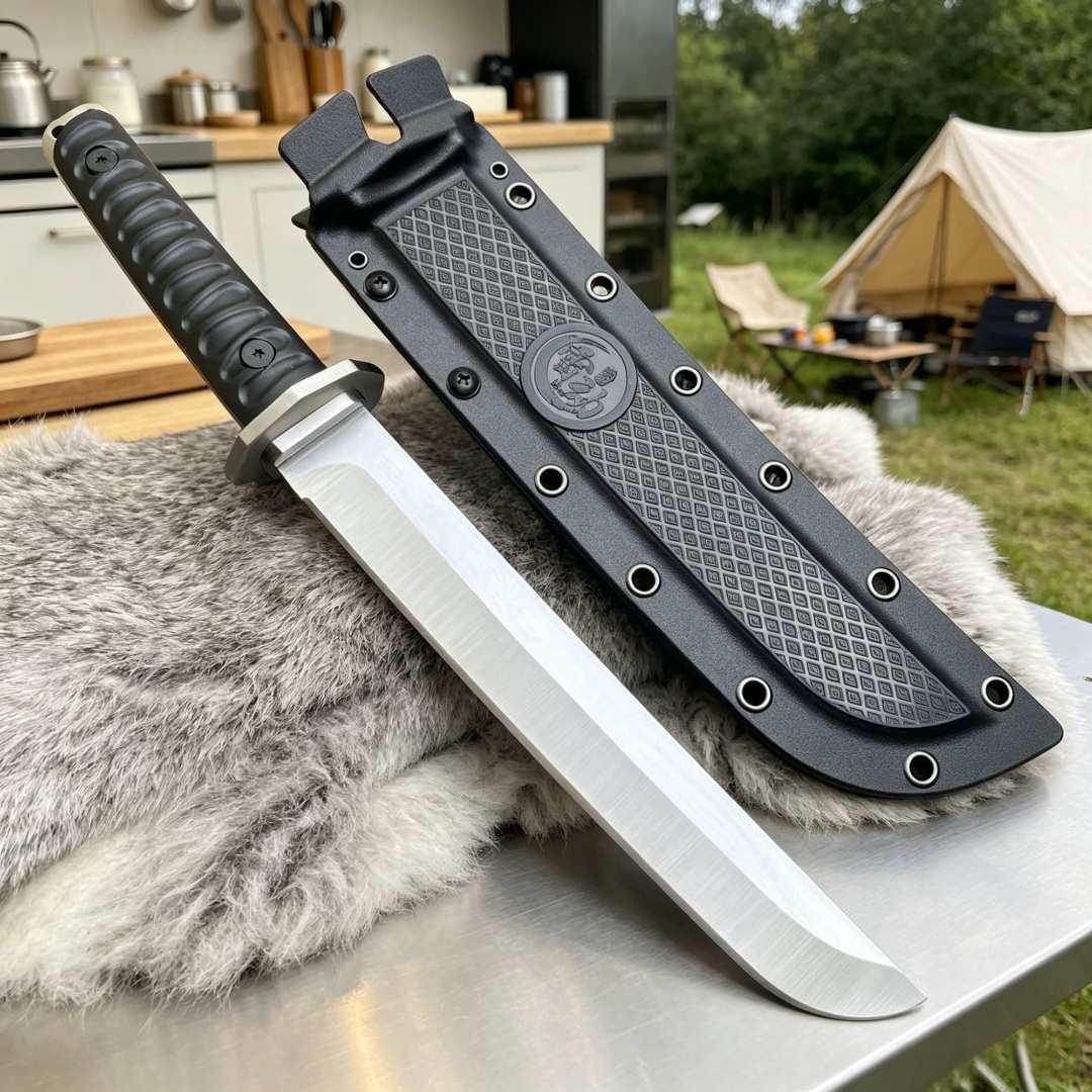 Cross-Border Hot-Selling Lei Dong Yangjiang Outdoor Knife, High Hardness Integrated Straight Knife, Tactical Survival, Outdoor Camping, Portable K Sheath
