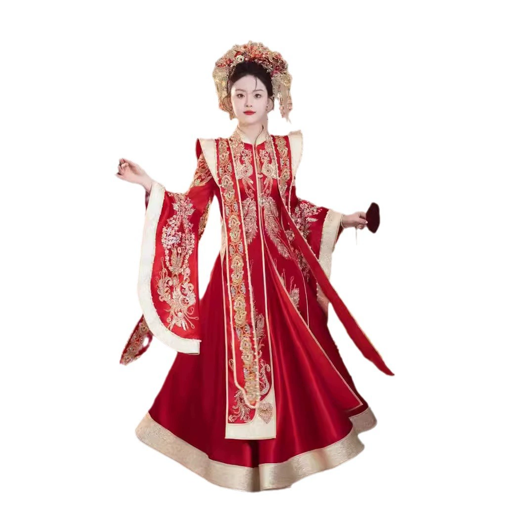 Фестиваль Guan Xiaya китайский свадебный костюм невесты крупного размера Hanfu свадебное платье