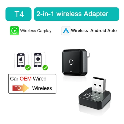 Cross-Border Best-Selling Wired-To-Wireless Carplay/Android Auto Adapter, New Model for Universal Car-Machine Connectivity (Simsiz CarPlay və Android Auto) - t4-cross-border-version-wireless-carplayaa