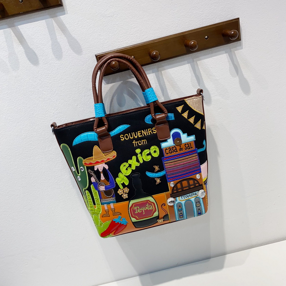 Embroidered Canvas Bag Image 2