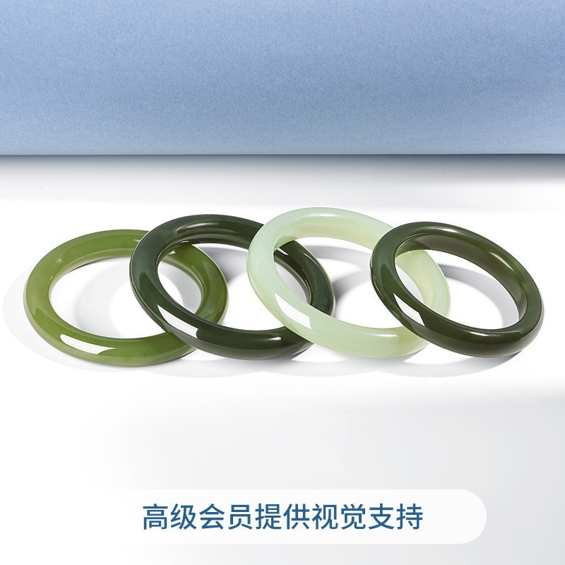 天然和田玉手镯晴水色湖水绿玉镯青海料玉石镯子女款直播货源批发