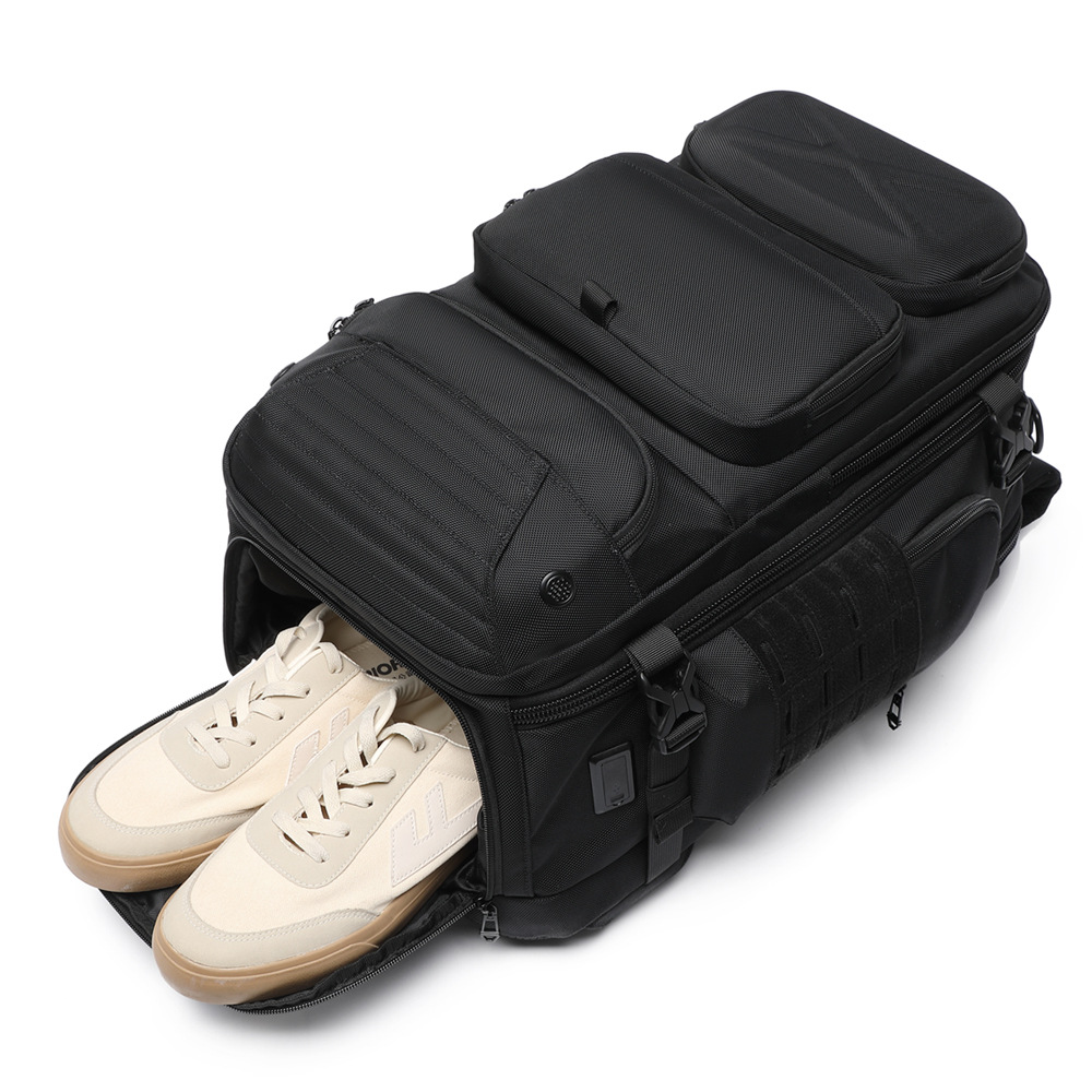 OZUKO, bolsa de viaje de gran capacidad, mochila impermeable para hombre, compartimento multifuncional para ordenador, mochila táctica para exteriores