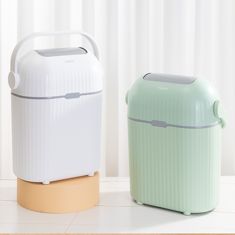 Portable Household Anti-odor Trash Basket Toilet Children's Diapers Sealed Deodorization with Handle Plastic Trash Portable Household Anti-odor Trash Basket Toilet Children's Diapers Sealed Deodorization with Handle Plastic Trash