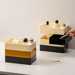 Nordic ins style jewelry storage box multi-layer rotatable bedroom cloakroom jewelry cosmetics box Nordic fresh