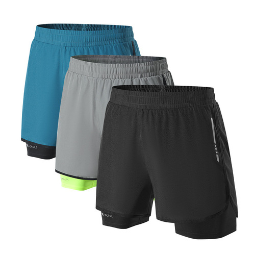 Men's Training Squat Short 3-in-1 Breathable Quick-Dry Summer Running Shorts