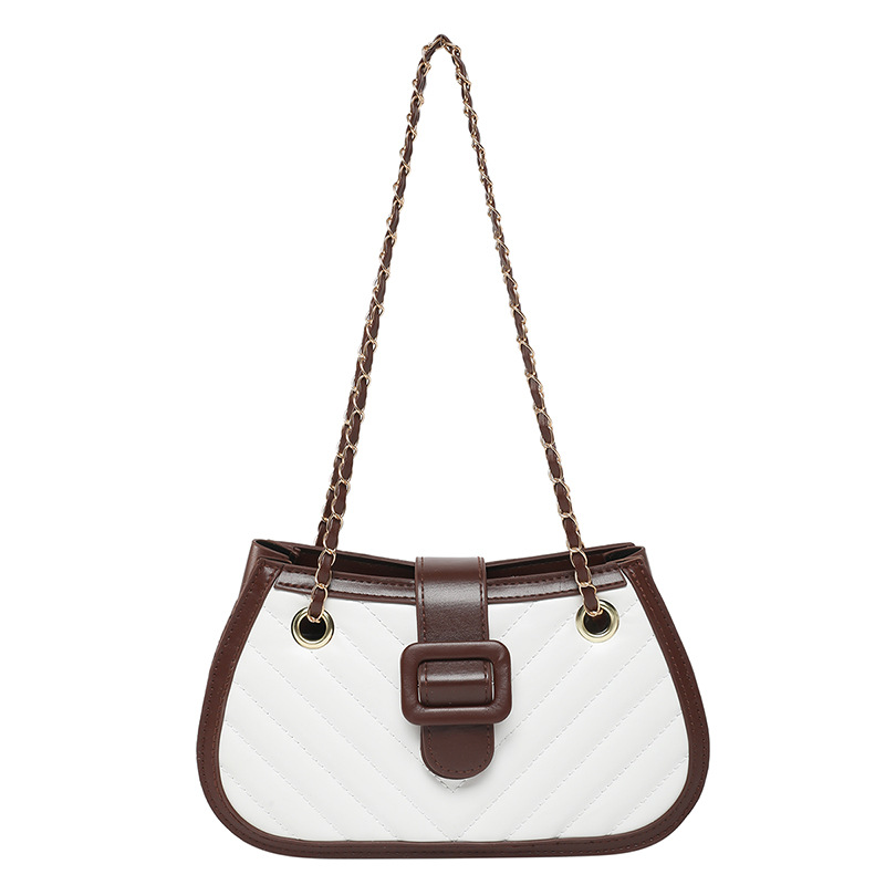 Moda y exquisita empalme de primavera de 2025 nueva cadena de diamante simple bolso de mano de hombro