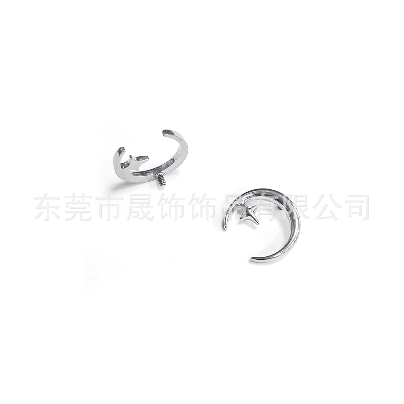 Star 月 Ear Stud F136 Titanium Alloy Moon Star 设计感 Helix Cartilage Stud G23 Titanium Piercing Jewelry Labret Stud