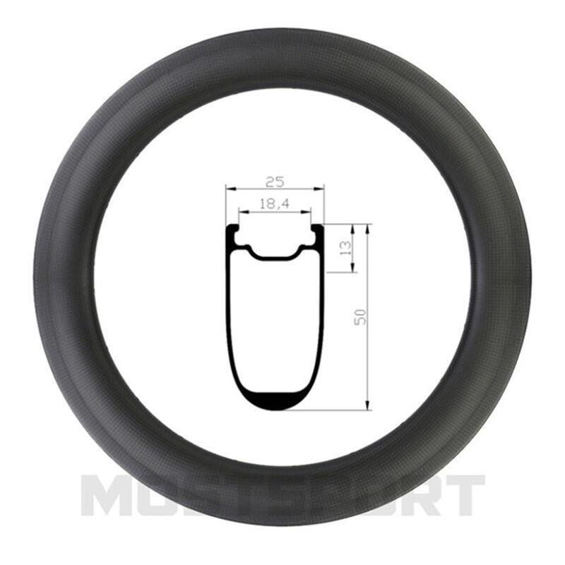 20-Inch 406 Small Diameter Carbon Fiber Rim, 50mm High, 25mm Wide, Vacuum Opening Compatible, Brake Options Available