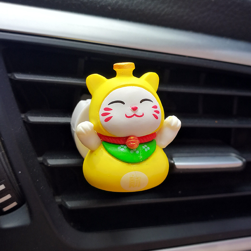 Aromaterapia de coche dibujos animados gato lindo coche salida de aire decoración aromaterapia coche ligero coche decoración de perfume coche