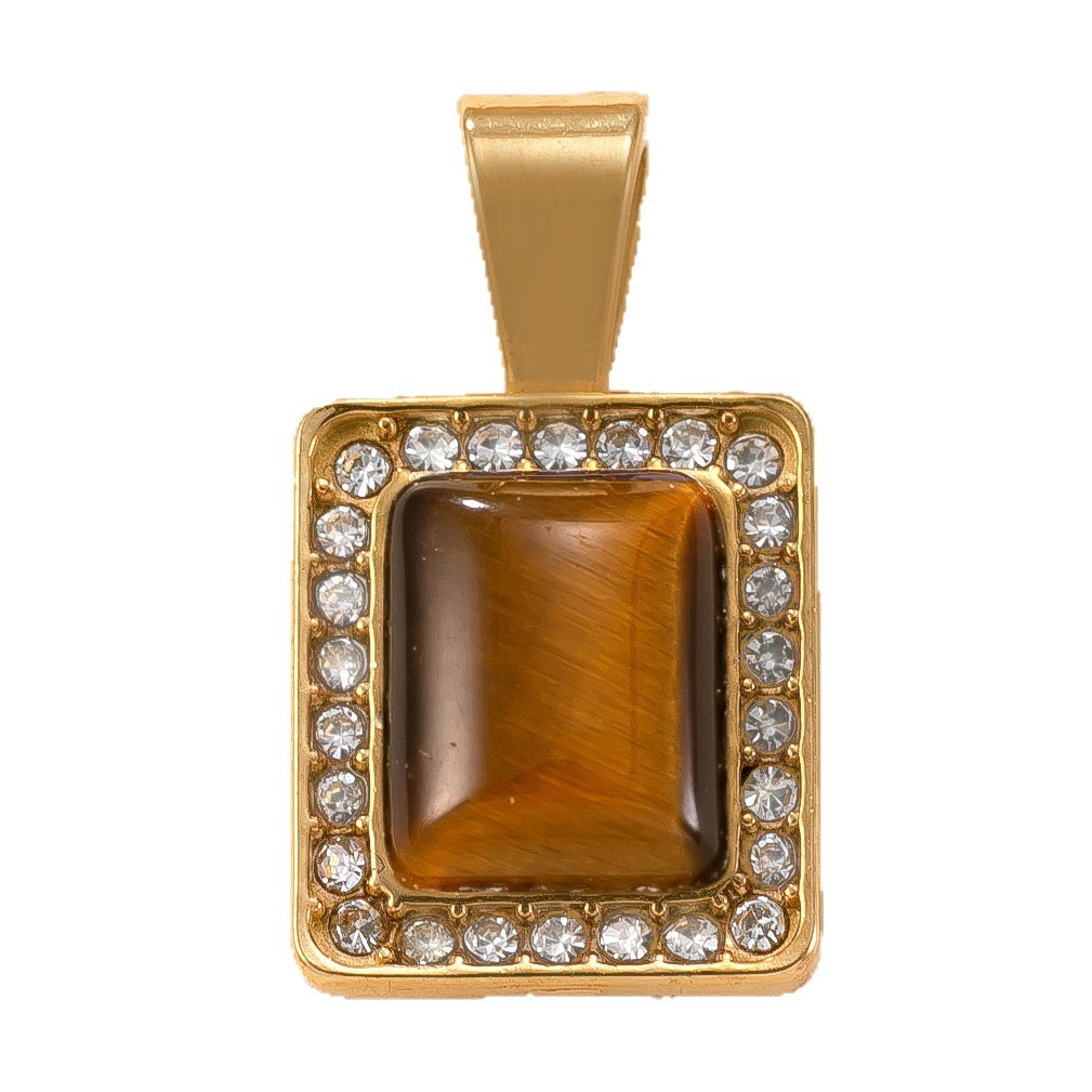 Colgante único Collar de acero inoxidable transfronterizo Sensación premium Accesorios de colgante chapado en oro de 18k Diamante de fundición Fábrica de joyas de acero de titanio