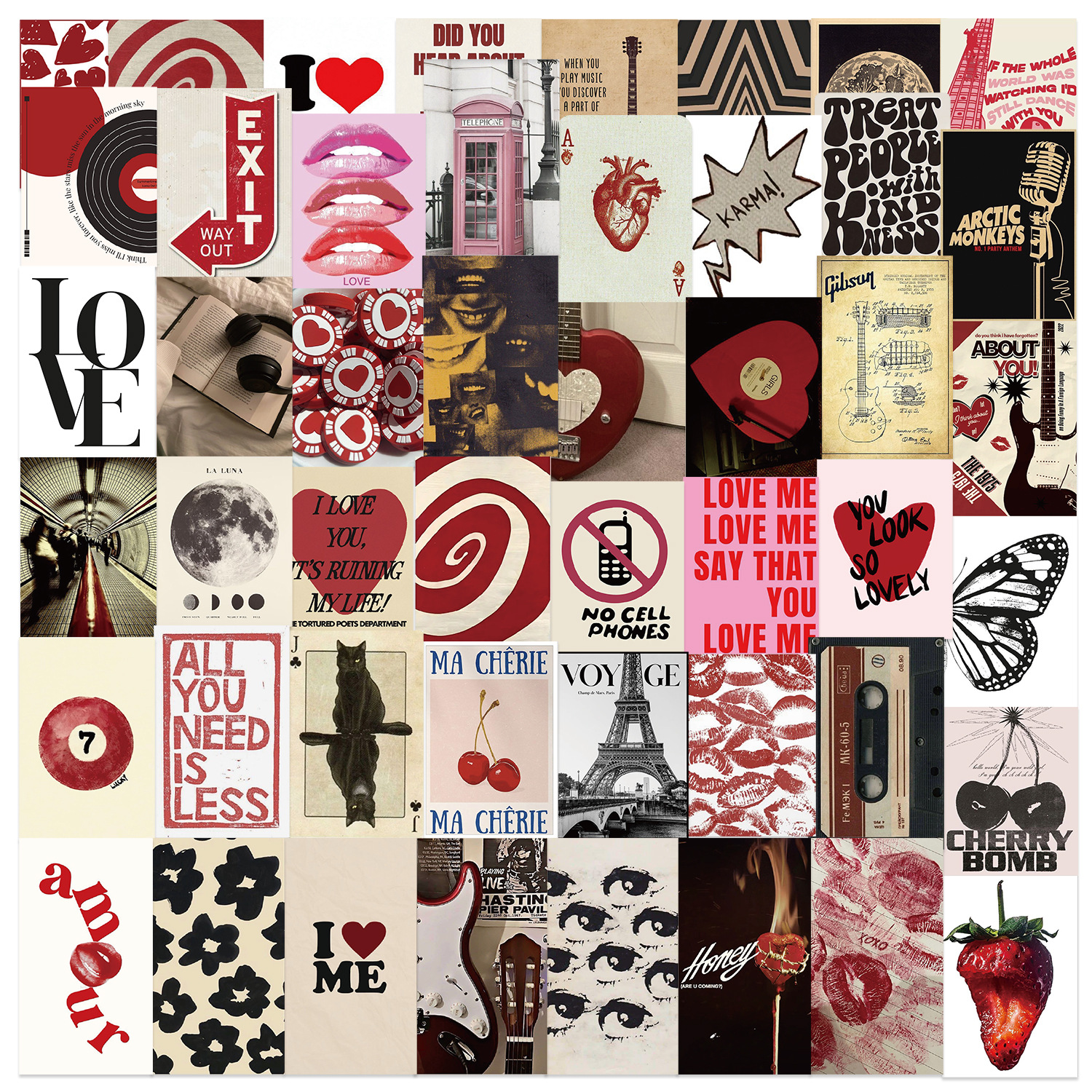 50 Y2K Poster Girl Graffiti Stickers Decorative Guitar Notebook Luggage DIY Waterproof Cross-border Wholesale