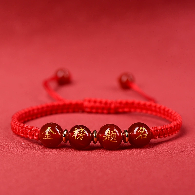 Органический оникс красная верёвочная bracelet, оптовая продажа