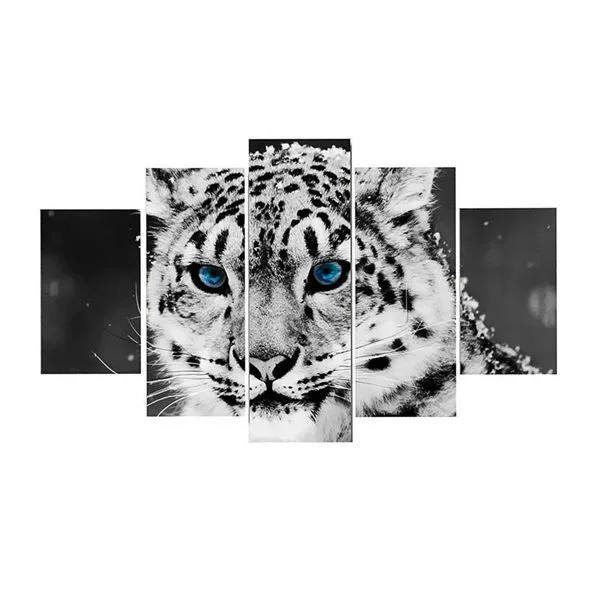 «1, 5 union gray -white canvas leopard head spray painting oil painting hanging painting without frame i173826a1»