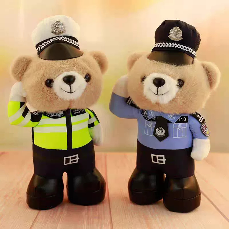 Iron Riding Panda Policía Policía de tráfico Uniforme de oso Motocicleta Actividades Saludo Panda Seguridad pública Antifraude Regalos promocionales