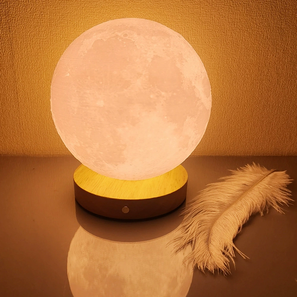 Touch rotating moon, night light for bedroom for desktop, table lamp for bed, lantern, lights