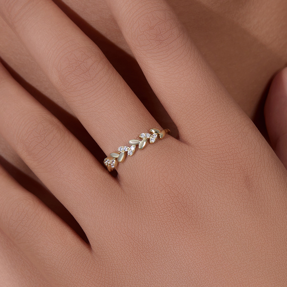 Europeo y americano ins luz lujo nicho diseño diamante incrustado trigo oído plata esterlina anillo frío estilo de alto grado sentido todo partido anillo pulsera