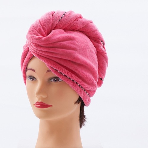 Superfine fiber cute shower cap and hair drying cap for women, thickened, super absorbent, quick-drying, hair drying towel