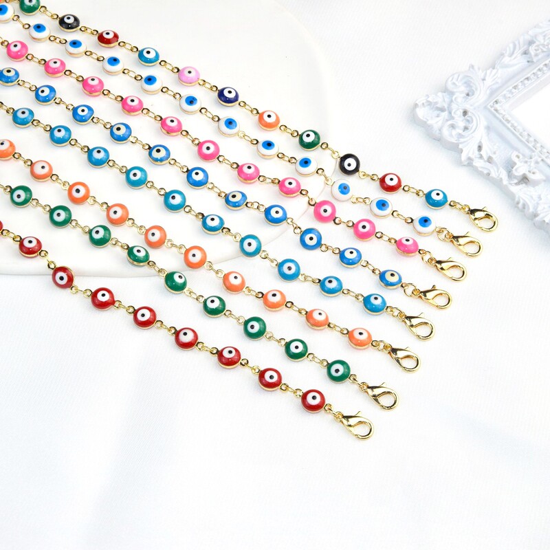 Turkish Evil Eye Bracelet Adjustable Vintage Colorful Enamel Eye Trendy Style Turkish Evil Eye Bracelet Adjustable Vintage Colorful Enamel Eye Trendy Style