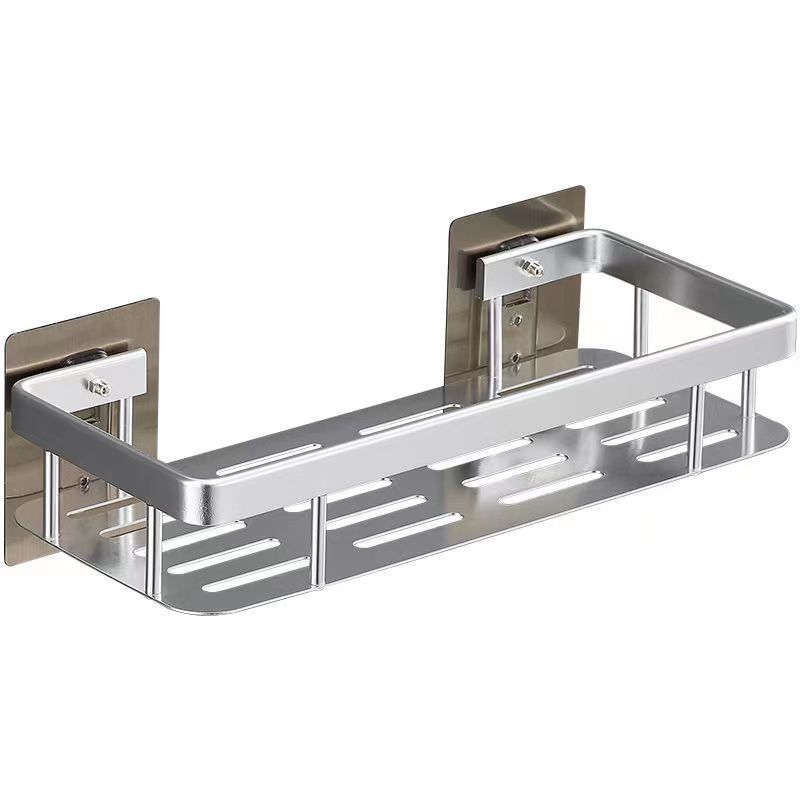 Estante cocina almacenamiento rectangular montado en la pared con disco Estante de tela de aleación de aluminio Estante de drenaje Estante cosmético