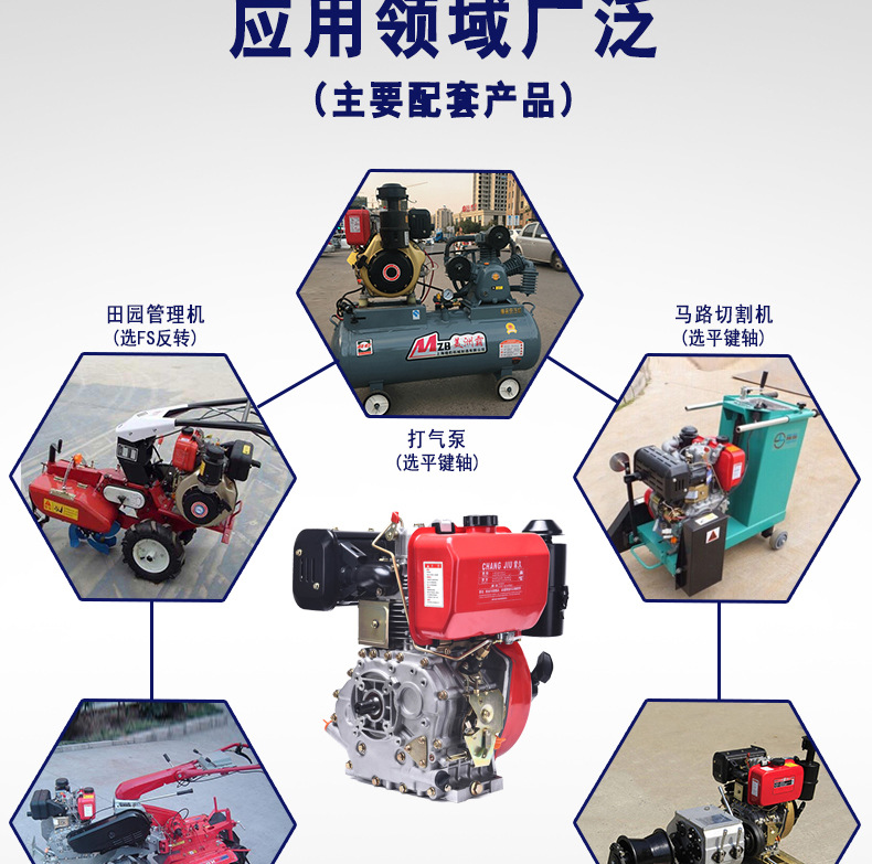 173F/178F diesel engine micro-tiller rotary tiller head 6-7 horsepower single cylinder air-cooled diesel power