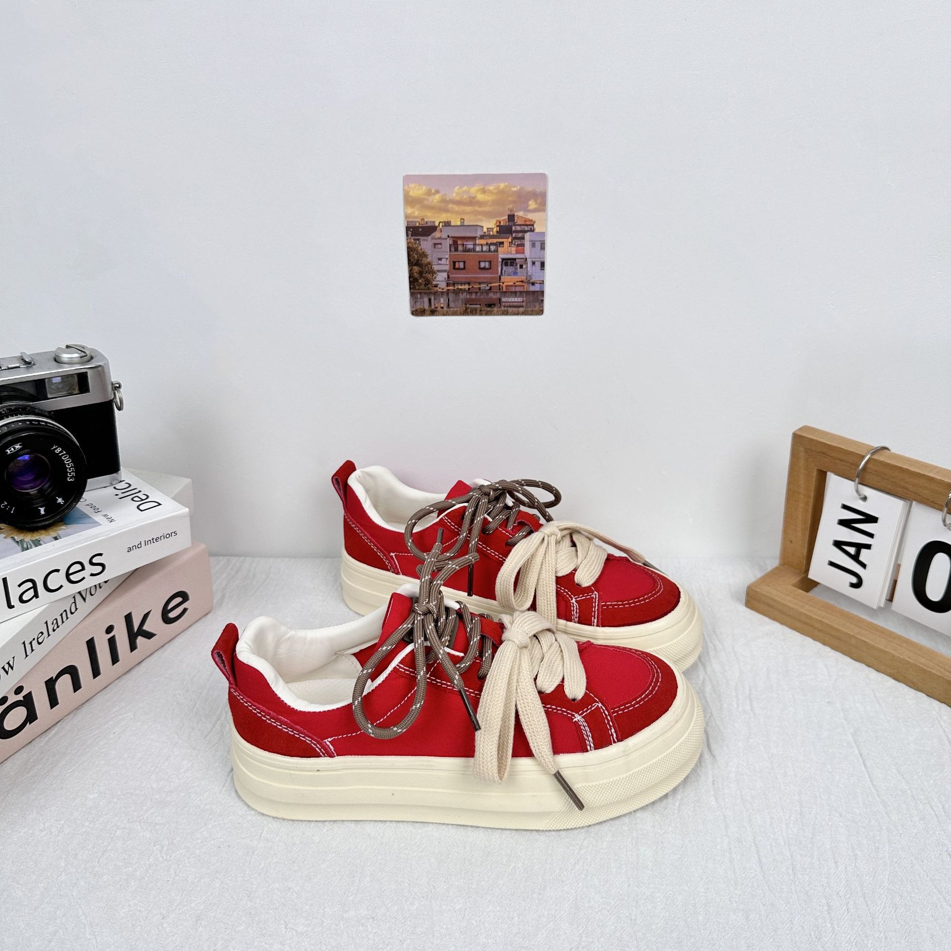 Yuanbo Xiaozhong zapatillas de deporte zapatos de lona para mujer nuevos zapatos blancos de suela gruesa zapatos casuales zapatos de mujer de verano zapatos de pan image 5