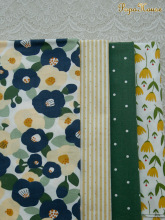 PopoHouse椿花花绿色棉布料 连衣裙床单服装面料手工diy