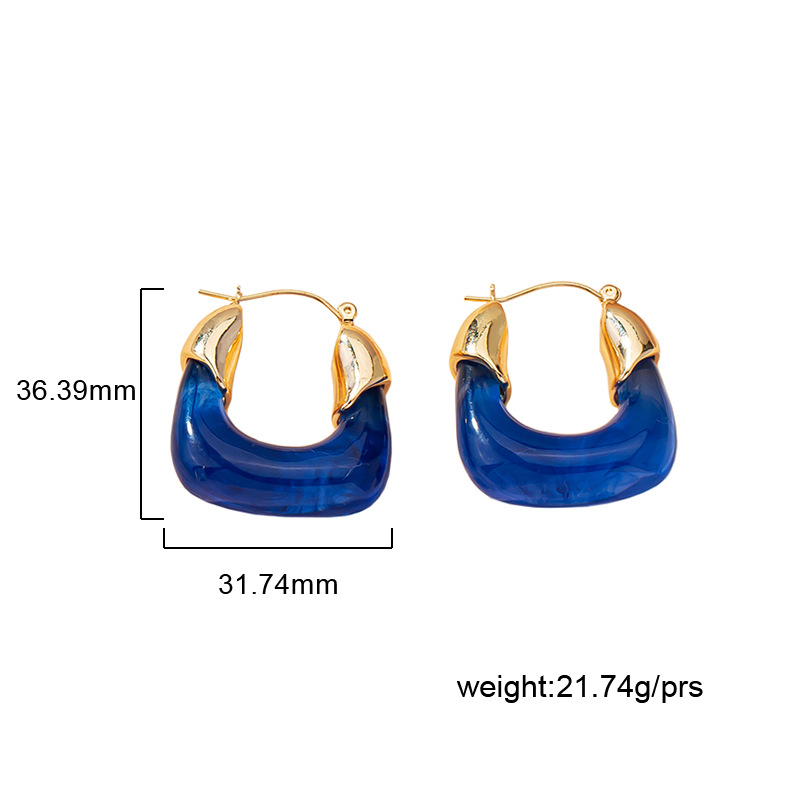 Retro Mode Geometrische Ohrringe Weiblich Schlichtes Design U-form Ohrringe display picture 1