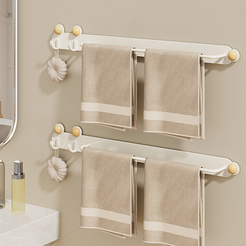 Minismal Towel Rack Toilet Hole-free Hanging Pole Bathroom Storage Shelf Wall-mounted Toilet Toilet Storage Rack