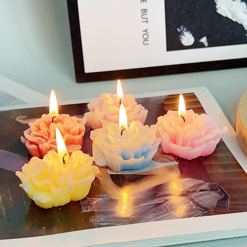 Wedding accompaniment gift box creative shape carnation flower scented candle ornament birthday gift girl atmosphere sense