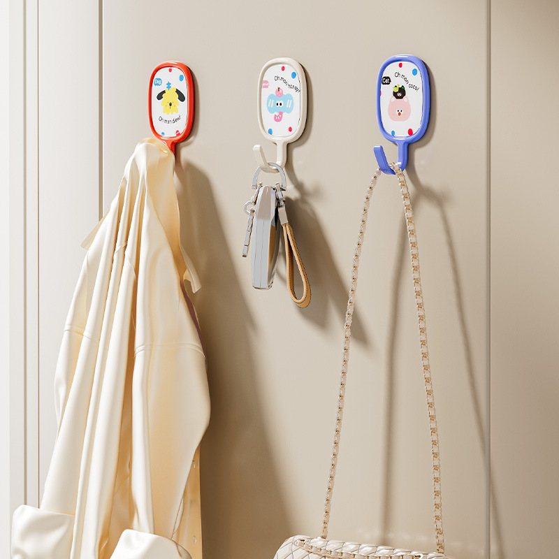 Gancho de dopamina de plástico - Adhesivo fuerte, sin perforación y sin marcas, con capacidad de carga, para dormitorio, baño y cocina