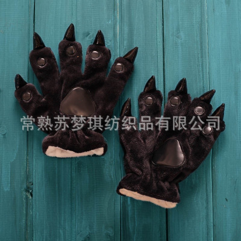 Super suave terciopelo animal inicio garra zapatos hombres y mujeres pareja pata de invierno Zapatillas de algodón bolsa de zapatos de tacón azul verde venta al por mayor