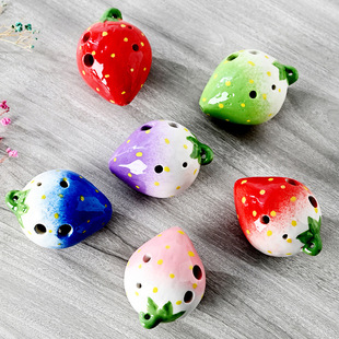 Strawberry Fruit Ocarina 6-hole Midrange C- tone Children Students Beginner Musical Instruments 6-hole Creative Gift Tourist Souvenirs