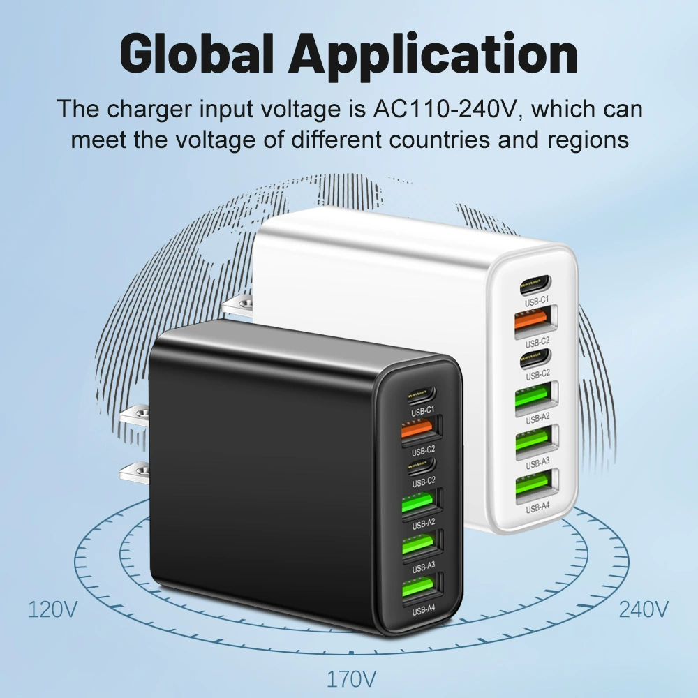 Многоинтерфейсный зарядное устройство для мобильного телефона 2Type-C PD+4USB, путешествующее зарядка 3.1A, кросс-бордер оптом