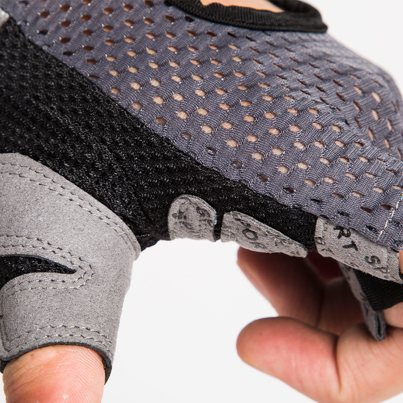 Deportes al aire libre guantes de fitness hombres y mujeres de levantamiento de pesas transpirable antideslizante de silicona medio dedo guantes de montar en bicicleta al por mayor