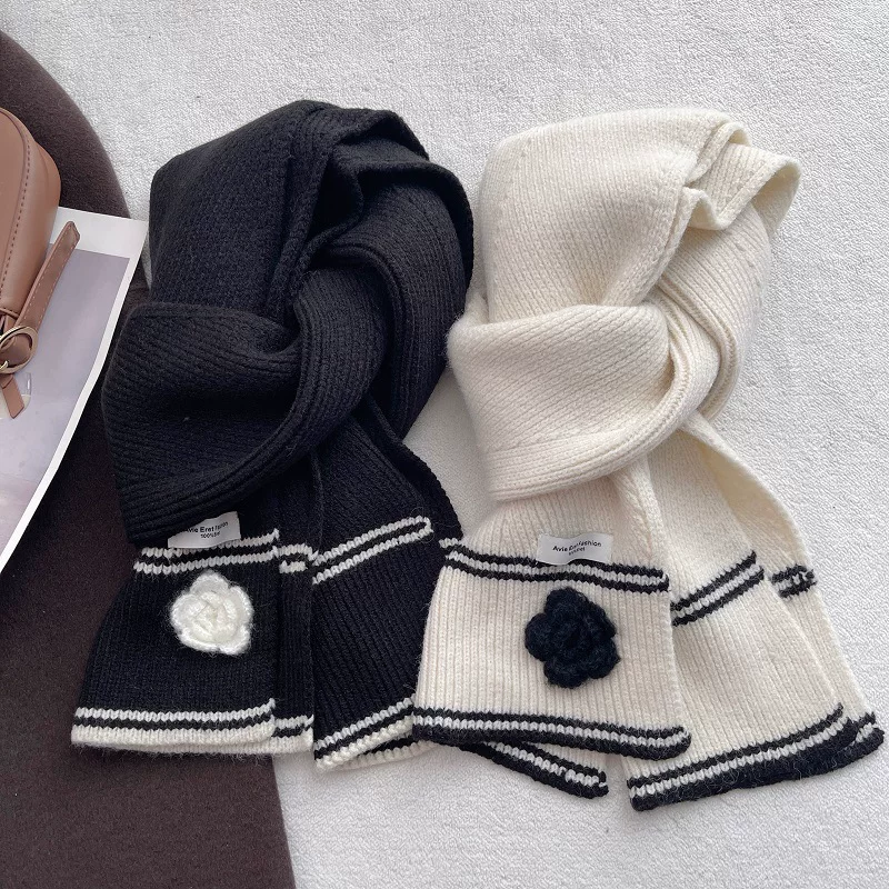 Шерстяной зимний шарф, универсальный теплый плащ, стиль Chanel, высокое качество, увеличить толщину