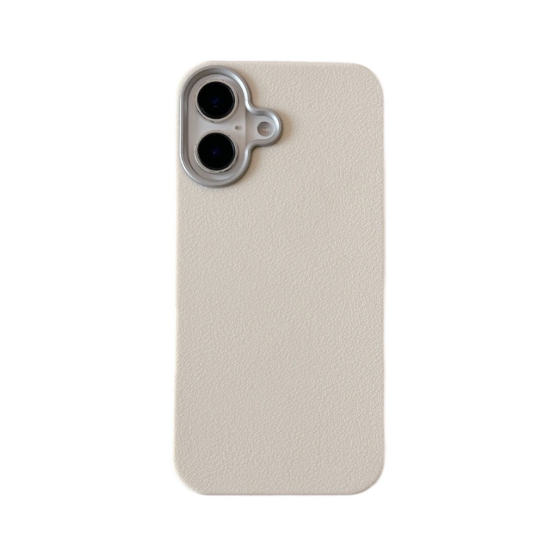 Minimalistische, effen hoes in niche-stijl met leertextuur, geschikt voor iPhone 17 Pro Max en nieuwe modellen voor 16/14/15._voghion.com