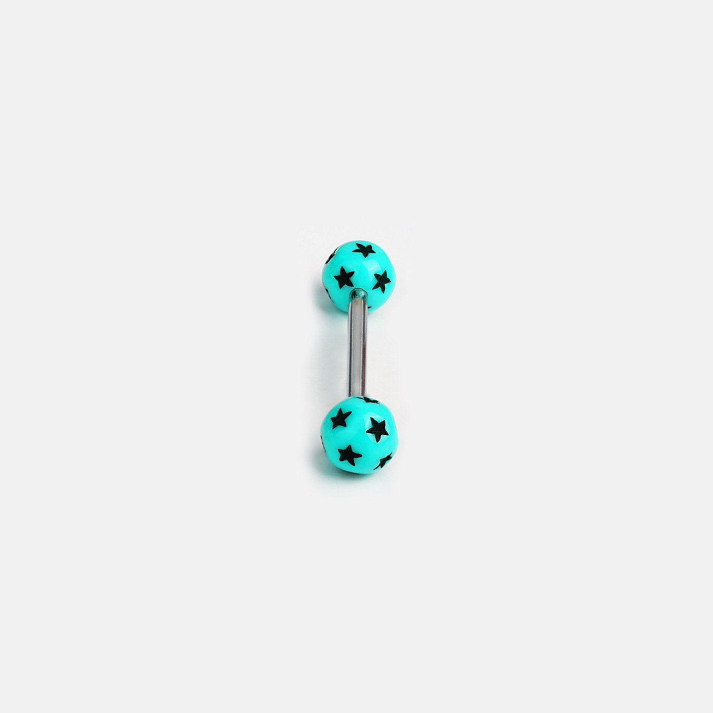 Double-Headed Round Ball Five-Pointed Star Tongue Barbell, 10 Colors Acrylic, European & American Trendy Body Piercing Jewelry, Wholesale detail image 22