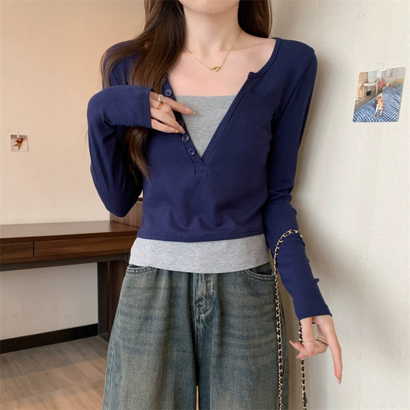 Комплект осенью сексуальный, облегающий длинный рукав, slim fit