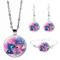 Аниме Stitch ожерелье Ювелирный набор Звездный ребенок Stitch мультфильм кулон браслет крючок ювелирные изделия оптом