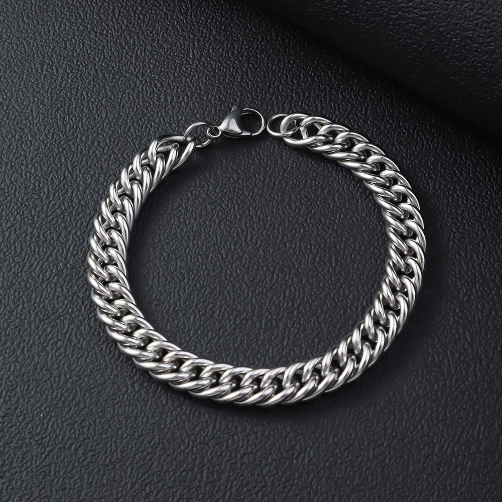 Bracelet À Maillons Polis En Acier Inoxydable Pour Homme_voghion.com