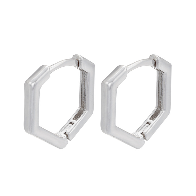 Micro Intarsien Ohrringe Geometrische Rechteckige Kupferohrringe Für Damen display picture 14