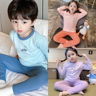 Autumn and Winter new children's thermal underwear suit men's and women's medium and big children's De velvet autumn clothes long pants baby pajamas home wear