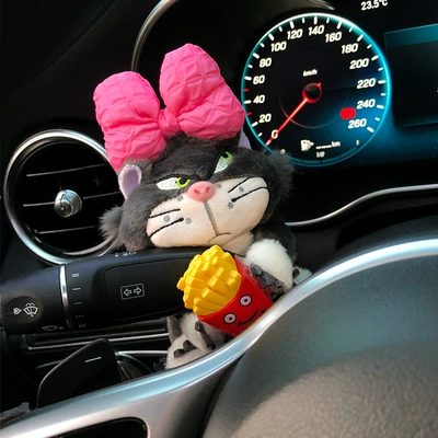Car ornaments Decoration Screen Doll Decoration Cute - pocket-decorative-doll-bow-french-fries-cat