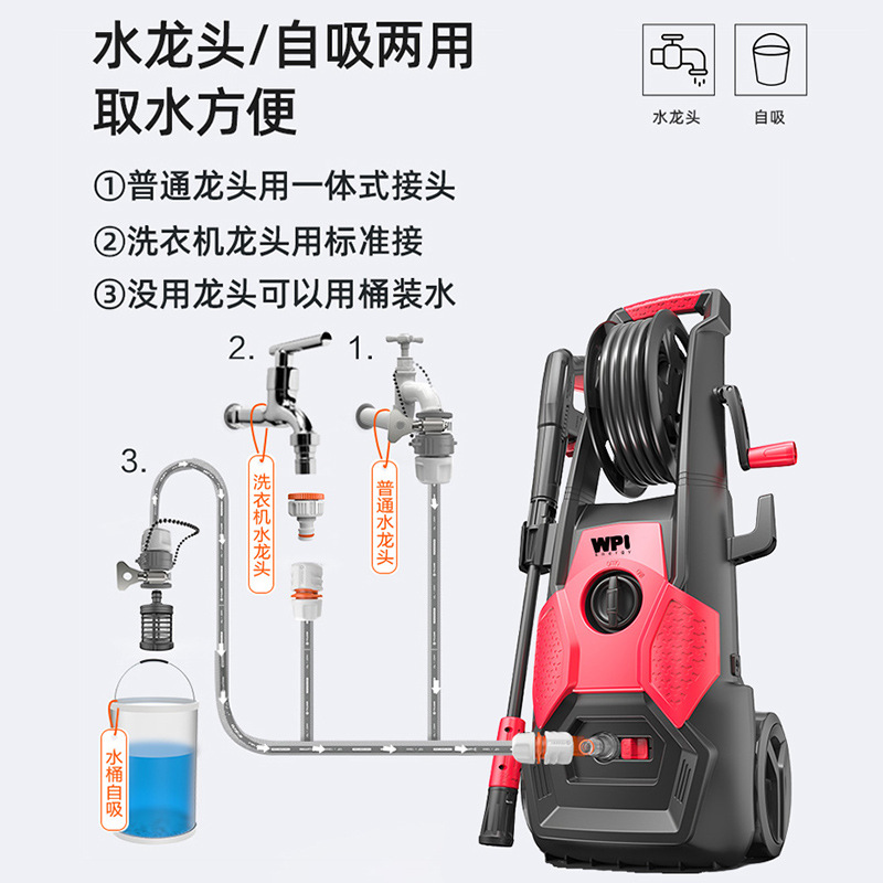 绿田高压洗车机家用220v水泵自动清洗机便携式水枪大功率洗车