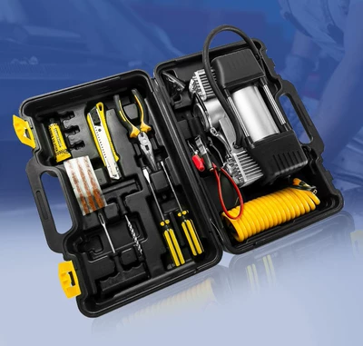 Car Tire Inflator Portable | Hava nasosu - double-cylinder-tool-box