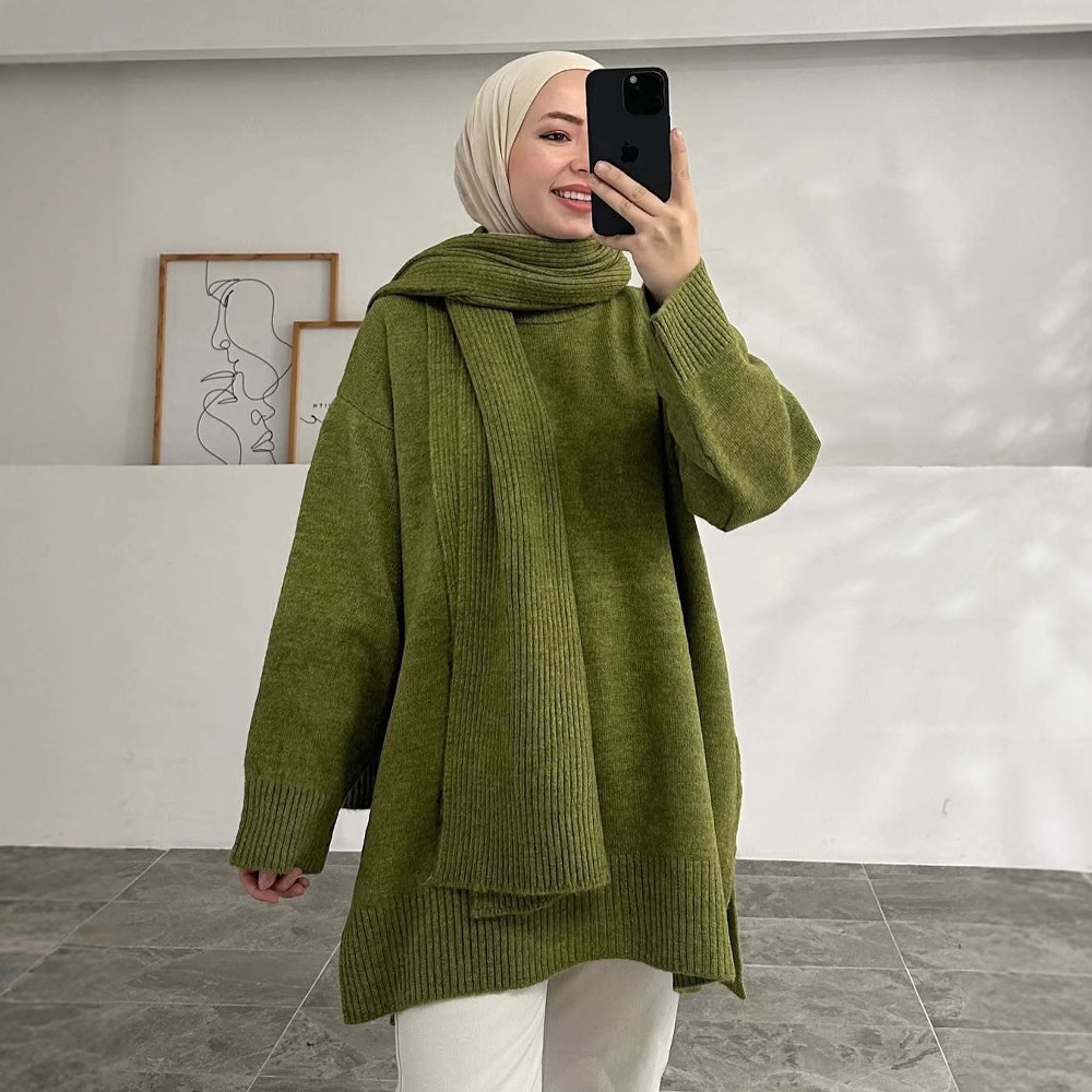 2024 otoño nuevo estilo europeo y americano Amazon transfronterizo ropa de mujer de color sólido estilo casual plácido universal suéter de punto suelto image 4