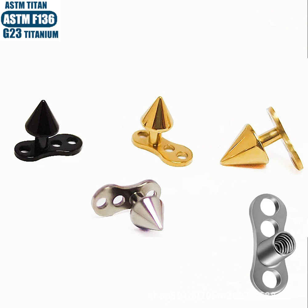Pointed labret stud close-up product detail