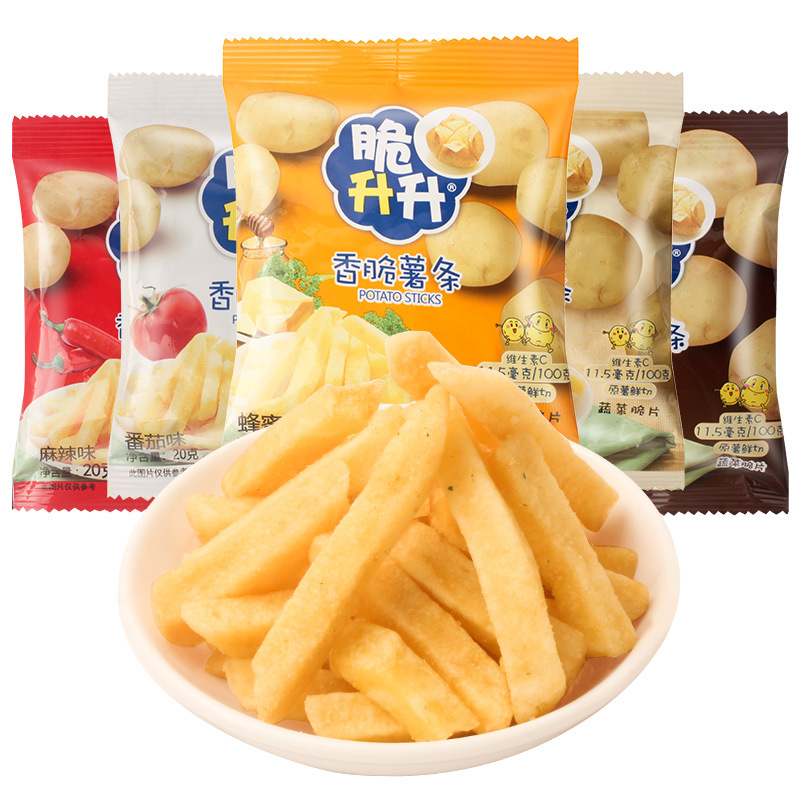 바삭한 상승 바삭한 프랑스 튀김 20g 꿀 버터 토마토 바삭한 생 감자 칩 어린이 레저 작은 간식 도매