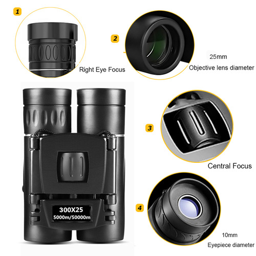 Cross-border 300x25 binoculars high-power high-definition folding night vision mobile phone camera outdoor manufacturer telescope